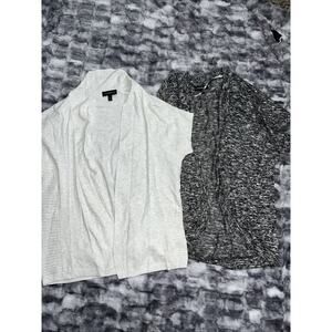 Lane Bryant Open‎ Front Cardigan 14/16 Plus Size Sweater, Short Sleeve Lot Of 2